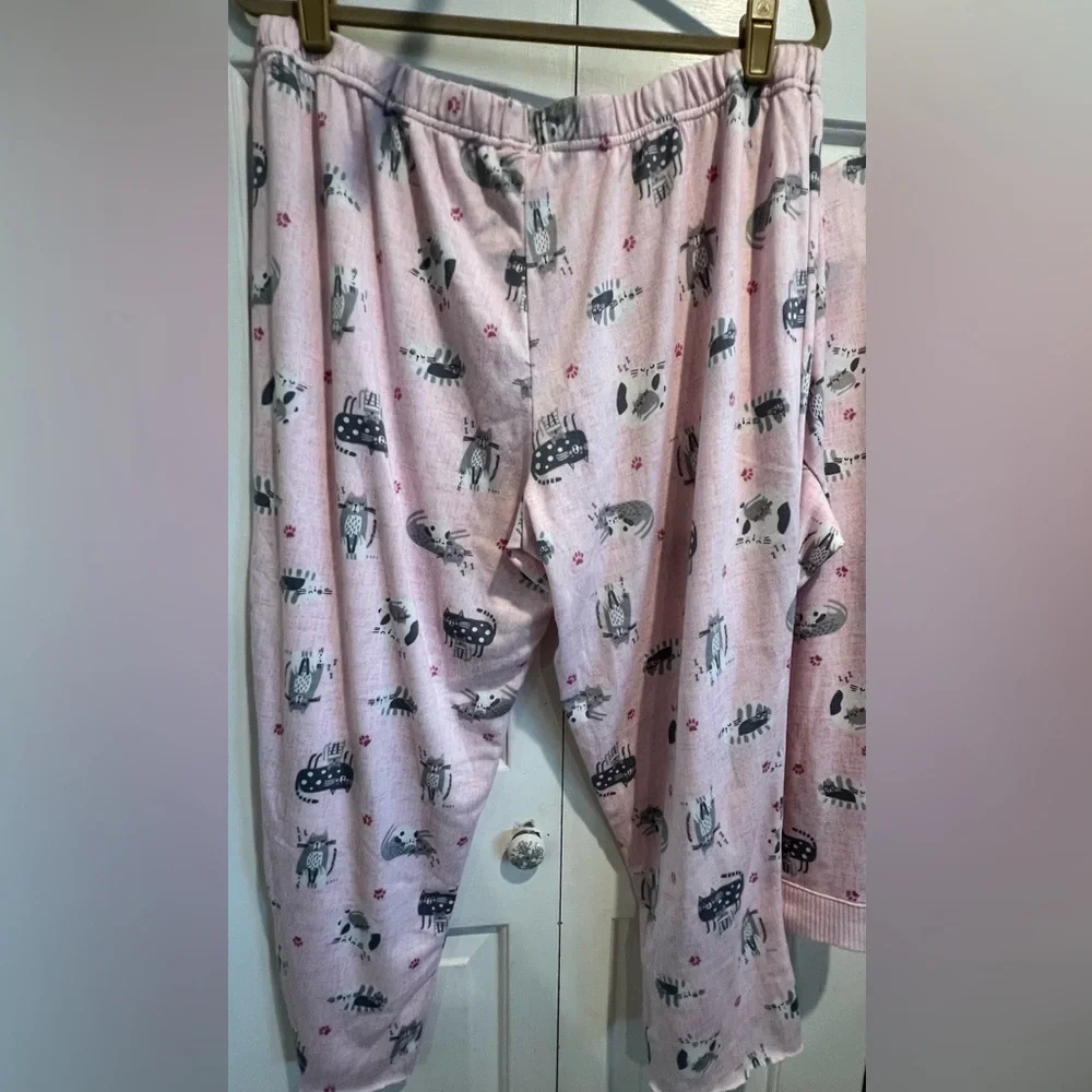 2 Pc Pj Set - I ♥ Cat Naps' - Matching Pink Pants & Long Sleeve top - Picture 9 of 10
